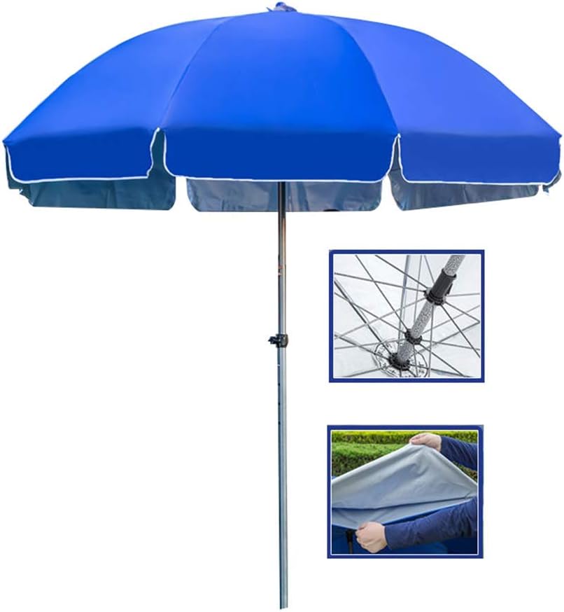 2.4m Garden Umbrella Outdoor Sun Shade For Beach/Pool/Patio Umbrellas,Thick Double-layer Umbrella Cloth, Height Adjustable, Rainproof And Sunproof good