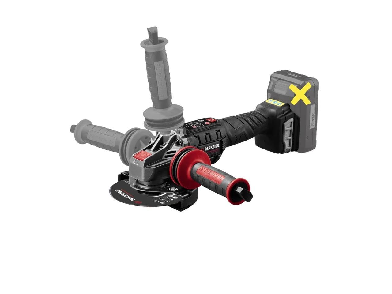 Parkside Performance - Smerigliatrice angolare senza fili 20 V 20-Li C3, senza batteria e caricabatterie