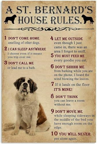 St Bernard House Rules Decor