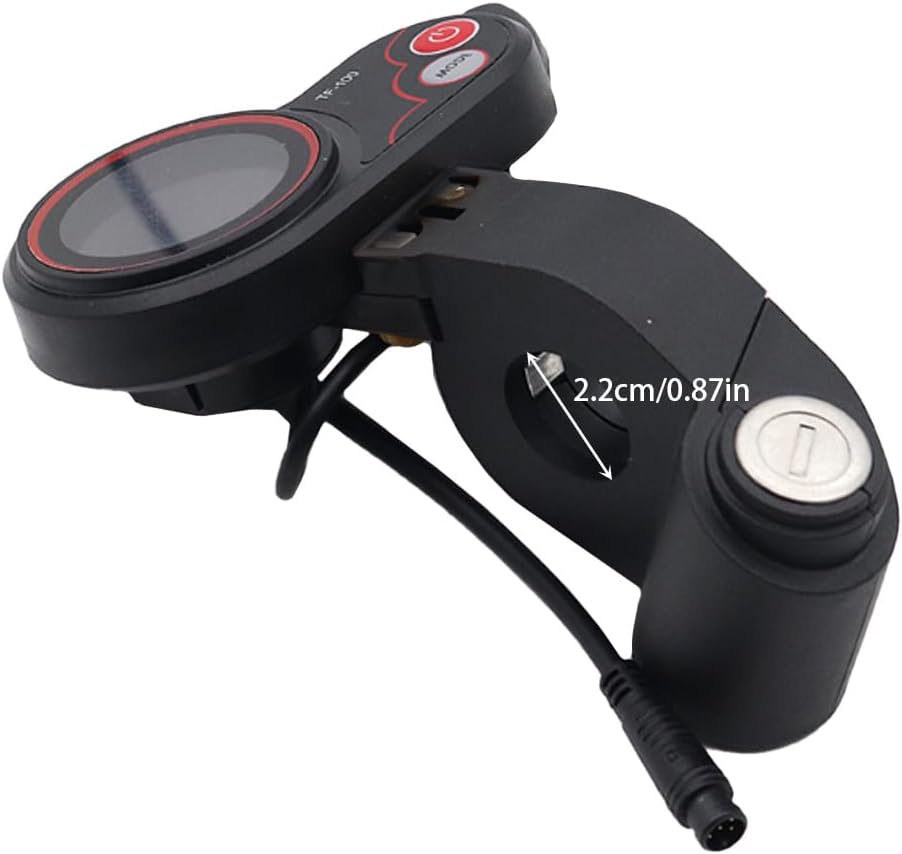 Wokyo TF-100 6 Pin LCD Display for Electric Scooter Dashboard, 36-60V Speed Adjustable Scooter Speedometer with Key, Waterproof Thumb Throttle Replacement