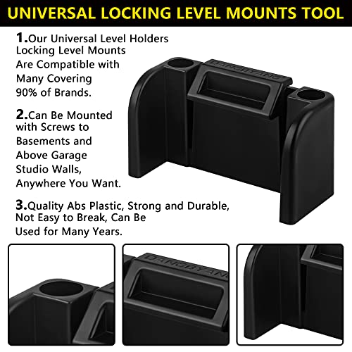 Universal Level Holder, Locking Level Mounts, Fits All Brands Stabila Levels Tool, Level Fixing Tool, Suitable For Fixed Storage And Display On The Wall. Compatible With Stealth Mounts. 6 Pack Black. #TOP5