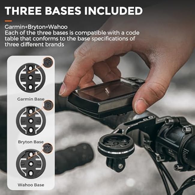 ROCKBROS Bike Computer Mount, Common Extended Out Front Bike Mount Adapter for Handlebar 31.8 mm