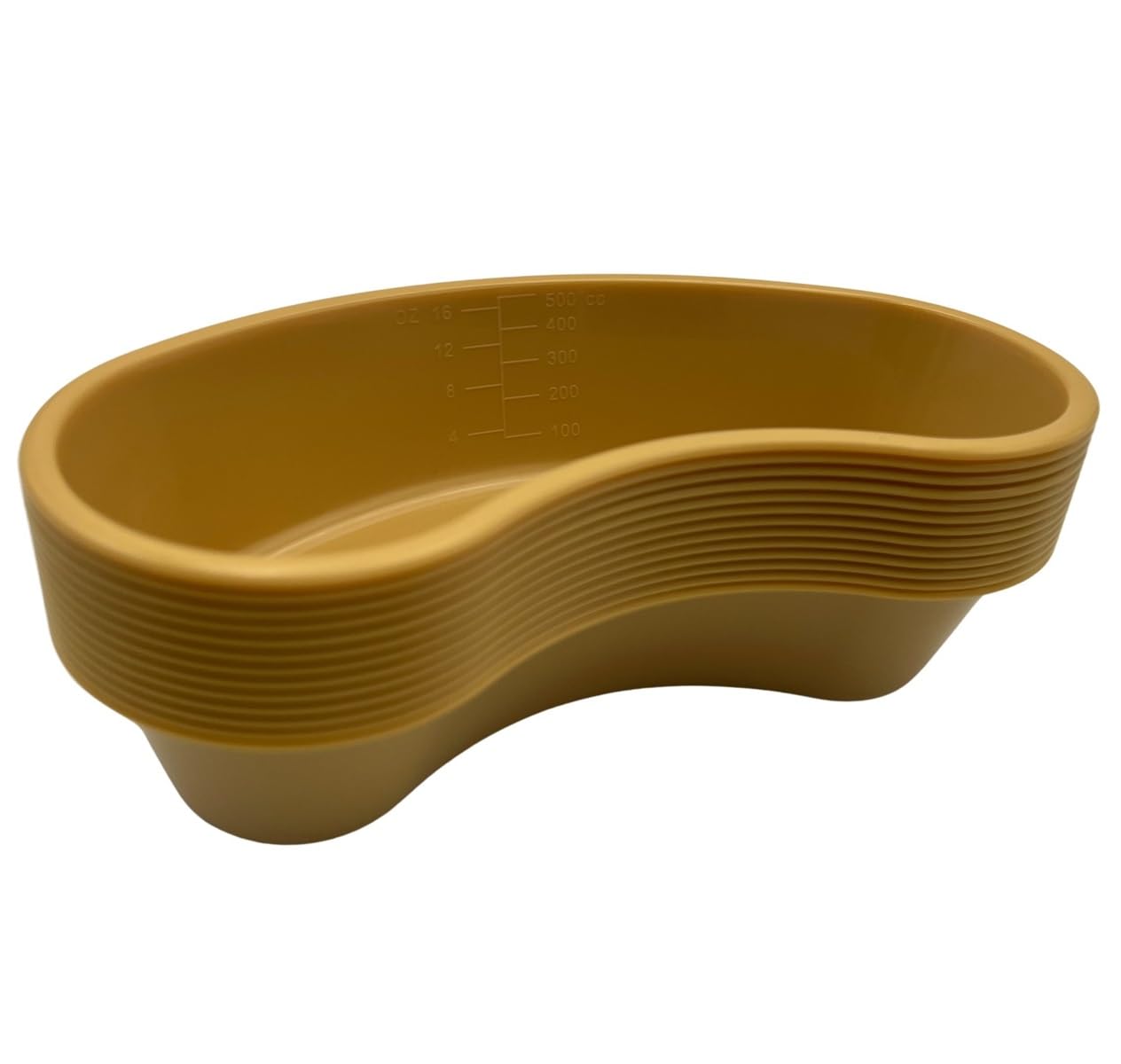 Comfort Axis Graduated 500 ml Kidney Shaped Plastic Emesis Basins, Gold (Pack of 12)