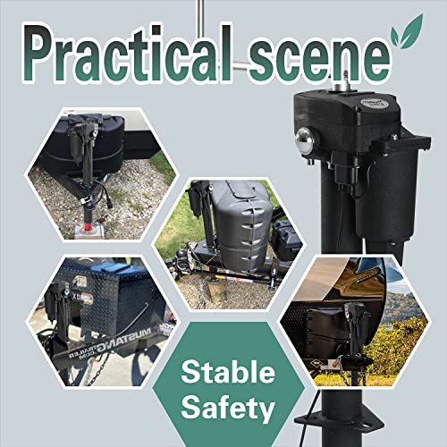 Electric Tongue Jack 3,500 Lb 12 Volt Heavy Duty Trailer Jack With Drop Leg For Rv Camper Car Truck Black #TOP7