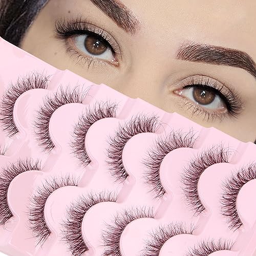 Parriparri Cat Eye Lashes Fluffy Wispy Eyelashes Natural Look 7 works False Eyelashes with Clear Band Soft Fake Lashes Mink - Image 4