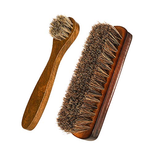 tao pipe Lot de 2 brosses à récurer en crin de cheval pour bottes et chaussures