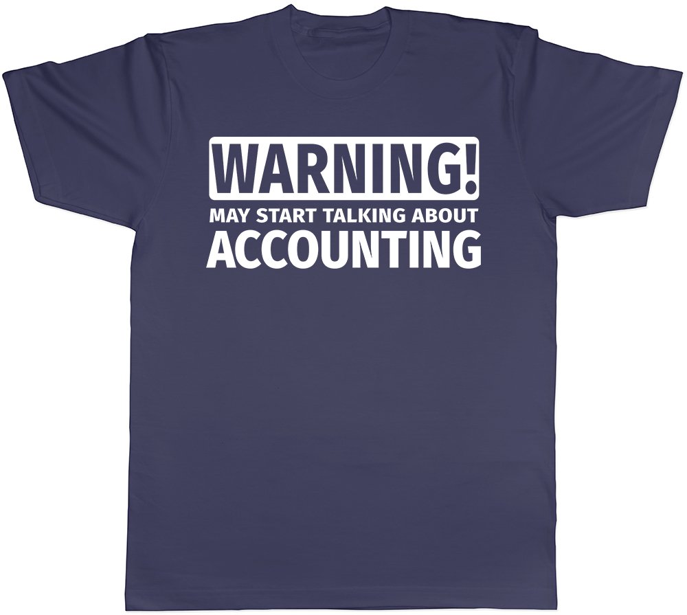 Shopagift Men's Navy Blue Warning May Start Talking About Accounting Unisex T-Shirt