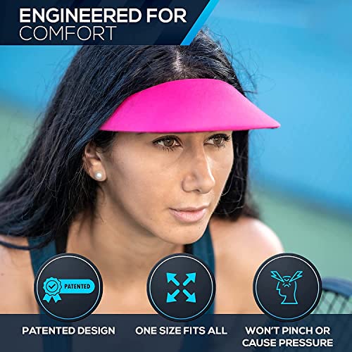 No Headache Sun Visors For Women | Round Brim | Visor Hats For Women | Golf And Tennis Visor | Resort Visor Navy W/White Dots #TOP4