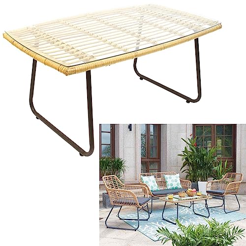 Table Basse en Verre Surabaya meuble de salon rectangulaire transparent moderne - 5