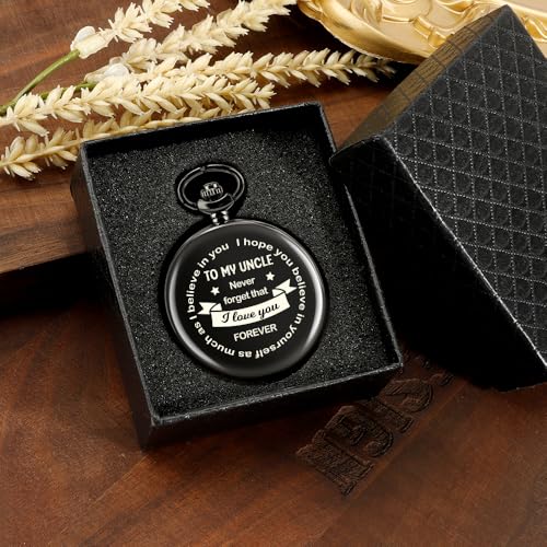 Image of Uncle Gifts for Fathers Day Birthday Retirement Xmas Valentines Day Gifts for Uncle Godfather Engraved Pocket Watches