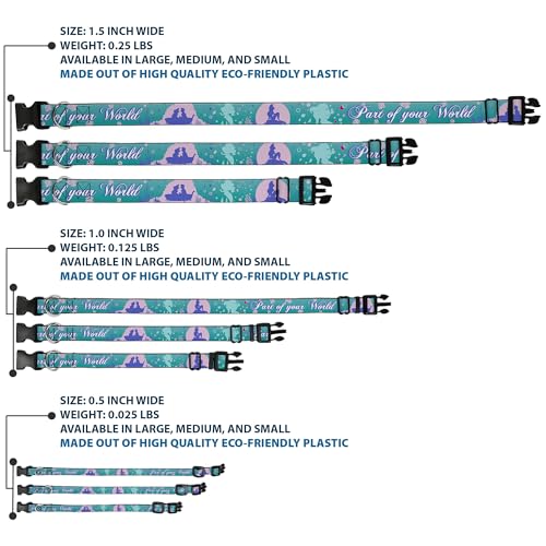 Collar para perro azul de la Sirenita para paseos playeros y parques con hebilla Buckle-Down 4