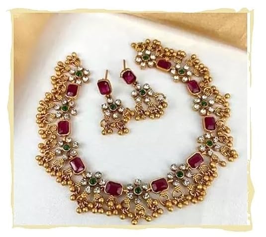 ewellery Set (Gold Plated Green-Pink Diamond),choker,necklace,jewellery set #nc8 (B0DBYKSLJZ) Amazon Price History, Amazon Price Tracker