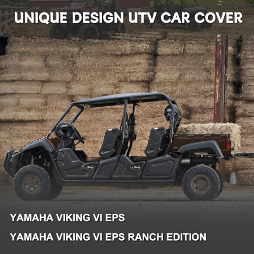 Image of Waterproof UTV Cover Compatible with Yamaha Viking 6 Seats | 6 Layers Outdoor Cover with Cotton Liner, Air Vents, Door Zipper and Windproof Buckles for Rain Snow Dust Protection