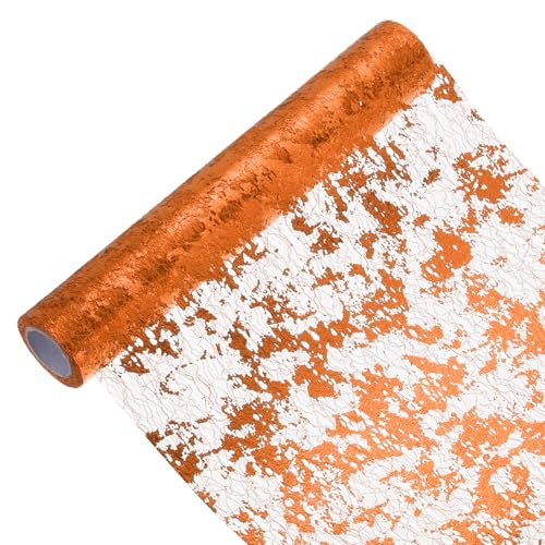 Sourcing Map Chemin de Table Orange Rouleau 29 x 274 cm Chemin de Table à Paillettes en Maille...