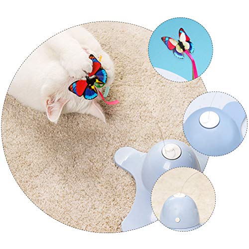 1Pc Elétrica Cat Teasing Stick Simulado Cat Teaser Bateria Azul- Suprimentos para animais de estimaç