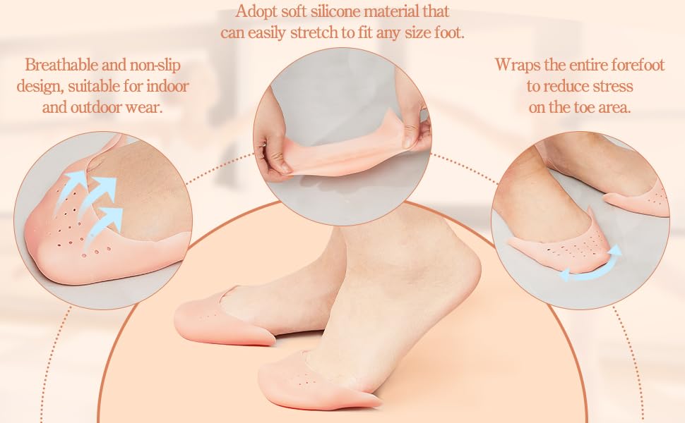 Skyzone 1Pair Finger Protector Silicone Gel Pointe Toe Cap Cover For Toes Soft Pads Protectors for Pointe Ballet Shoes Feet Care Tools 2