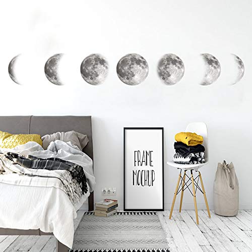 Wallpark Fase Lunar Desmontable Pegatinas de Pared Etiqueta de la Pared, Sala Dormitorio Hogar Decorativas Adhesivas DIY Arte Murales Cover