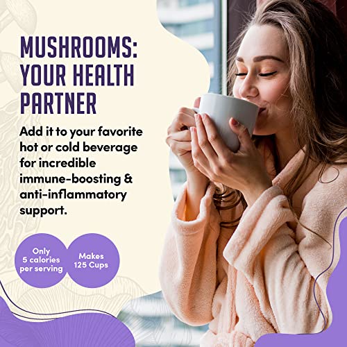 Nature’s Harvest - Shroom Magic Mix, 238G Mushroom Powder And 70G Turmeric Latte Mix Bundle, Gluten-Free And Vegan Mushroom Blend And Golden Milk Powder, Add On Instant Coffee, Hot And Cold Drinks #TOP3