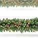 OasisCraft 9FT Christmas Garland Decorations with 20 Pine Cones, Branches and 50 Battery Operated Warm Lights and Timer