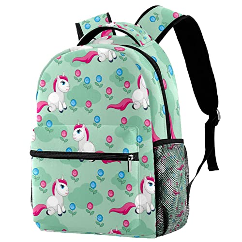 Sac à dos de voyage blanc pour le campus universitaire avec un porte-bouteille pratique