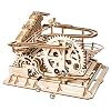 ROKR 3D Wooden Puzzles Marble Run Set - Mechanical Model Kit for Adults DIY Roller Coaster Toys Gifts for Adult (Marble Parkour)