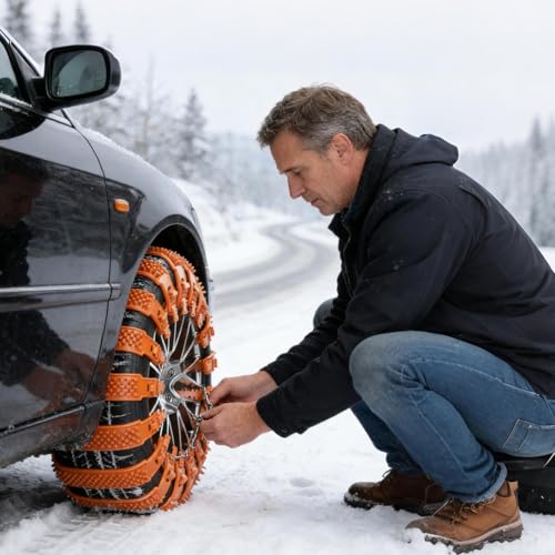 Cadenas de nieve ajustables para SUV y camiones con kit de emergencia 3