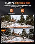 WOLFBOX X5 Duo 4K+2.5K Dash Cam Anti-Shake, 8MP STARVIS 2 IMX678 IMX675, Dual Car Camera Front and Rear, 5.8GHz Wi-Fi GPS, Included 64GB Card, Voice Control, Touch Screen, Parking Mode