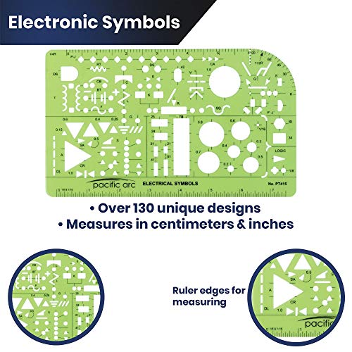 Image of Pacific Arc Template: Electrical Symbols, 135 Openings 5.25 inch x 8.25 inch