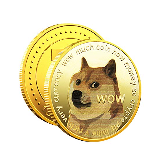 1oz Gold Dogecoin Commemorative Coin Gold Plated Doge Coin Military Challenge Coin 2021 Limited Edition Collectible Coin with Protective Case