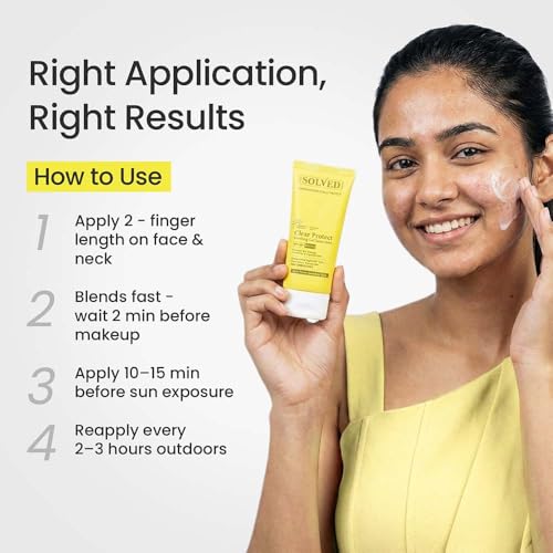 Image of The Solved Skin Clear Protect Sunscreen SPF 50+ PA++++ 50ml | Oil-Free Fluid Gel Sunblock | Lightweight Quick Absorbing | Zero White Cast | New Gen UV Filters | For Acne Prone & Sensitive Skin (50ml)