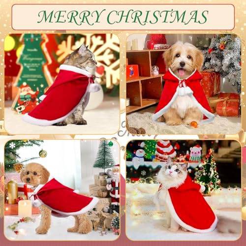 Haustier umhänge,Hund weihnachtskostüm umhang,weihnachtskostüm,Katzen weihnachtskostüm,Perfect for Weekend Parties,Halloween,Christmas, Birthdays,Dress Up Christmas Party(Size: S, 2-3kg)