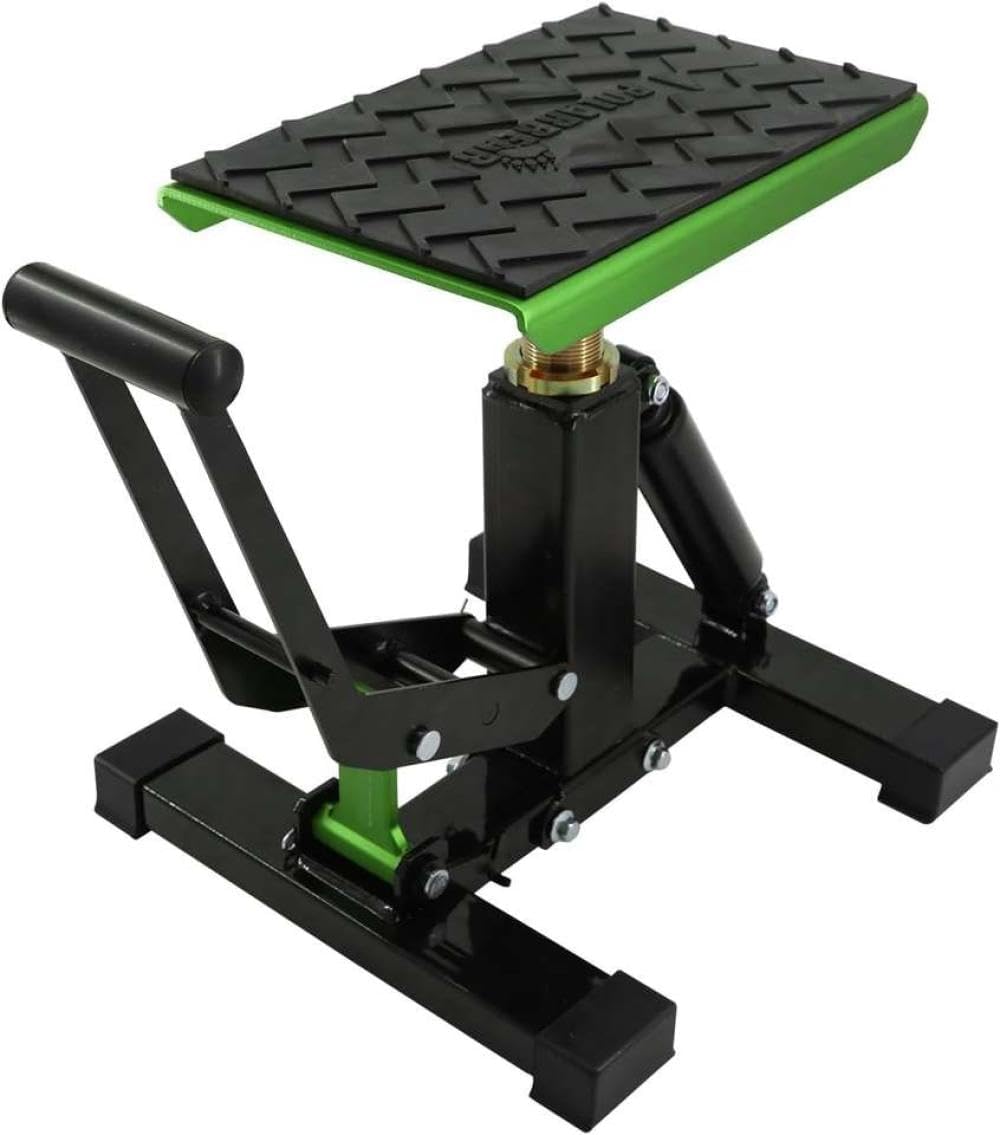 Hydraulic Motorcycle Lift Stand 1200Lbs Capacity Adjustable Height Compatible with Green