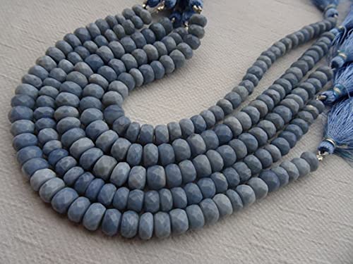 Opale bleue du Pérou en fil de 8 pouces pour créer vos bijoux d'été