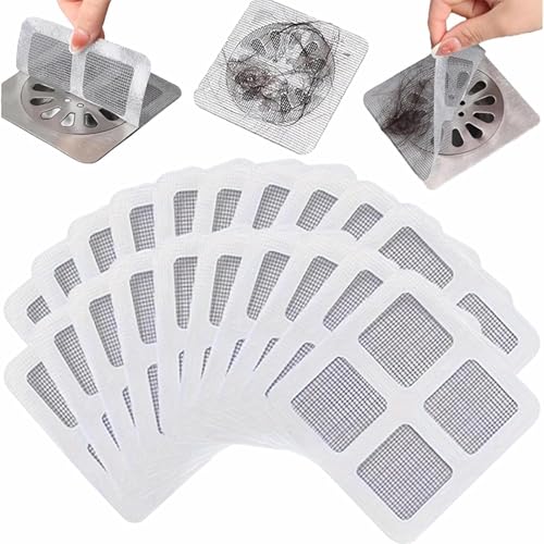 Image of Disposable Shower Drain Cover Hair Catcher Mesh Stickers, Bathroom, Bathtub Drain Kitchen Shower Drain Floor Sink Strainer Filter (20)