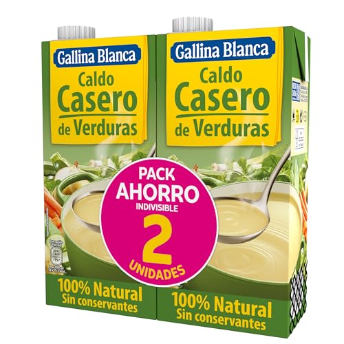Gallina Blanca - Caldo Casero de Verduras 100% Natural - 1L (Paquete de 2)