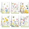 Oudain Sets of 6 Spring Kitchen Towels Decor Floral Wildflower Hummingbirds Branches Dish Hand Tea Towels for Spring Party Holiday Supply Bathroom Housewarming Gift