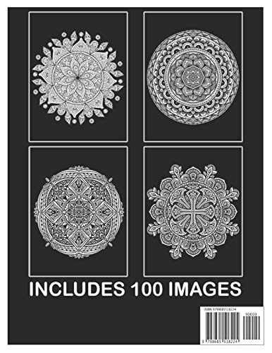 100 Intricate Mandalas: Adult Coloring Book Midnight Edition with 100 Detailed Mandalas for Relaxation and Stress Relief (Volume 2) image 4