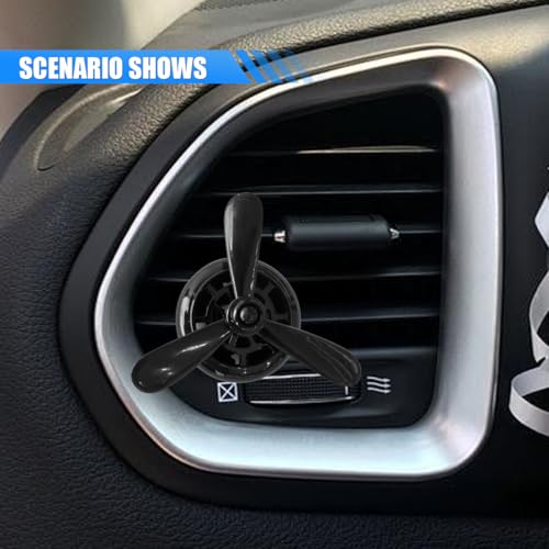 Image of Car Air Outlet Clip, Creative Air Force Propeller Shape Auto Ornament AirConditioner Vent Clip, Automotive Interior Accessories for Women Men (1, Black)