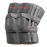 PROIRON Genouillère Sport Genouillère Régable, Genouillère Rotulienne et Ligamentaire avec Stabilisateur à ressort flexible Genouillères pour la Rotule ，Grey 2PCS