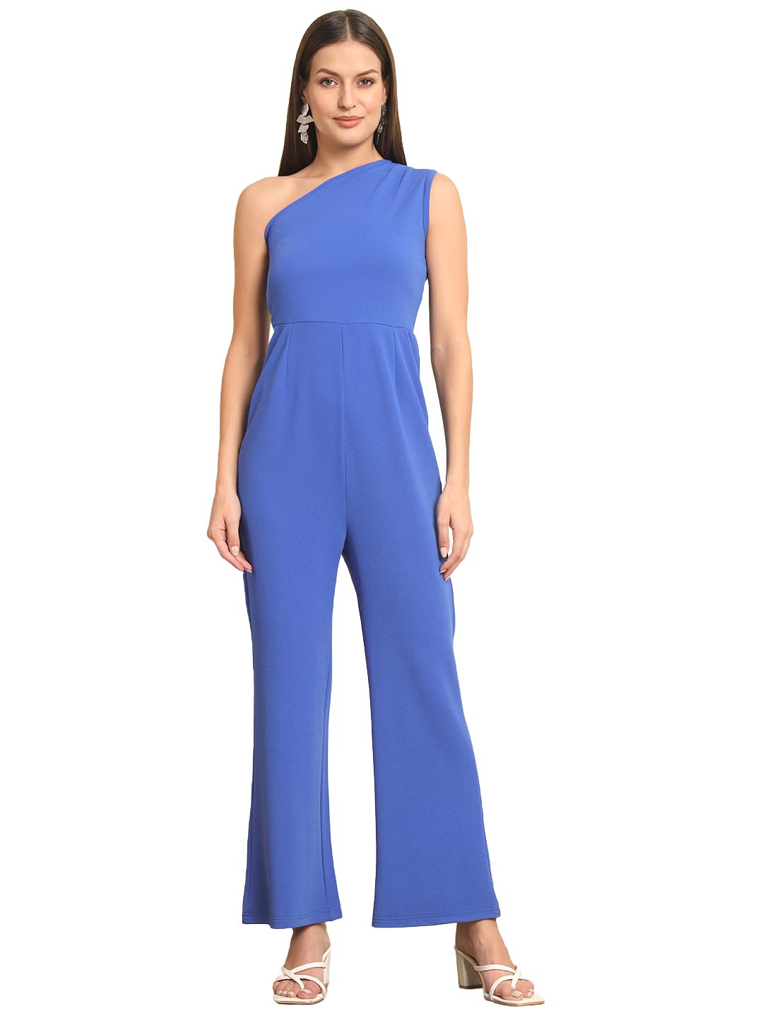 trend arrest.ed Women’s One Shoulder Solid Jumpsuit with Wide Leg | Elegant Sleeveless for Party or Cocktail Events-picture-13