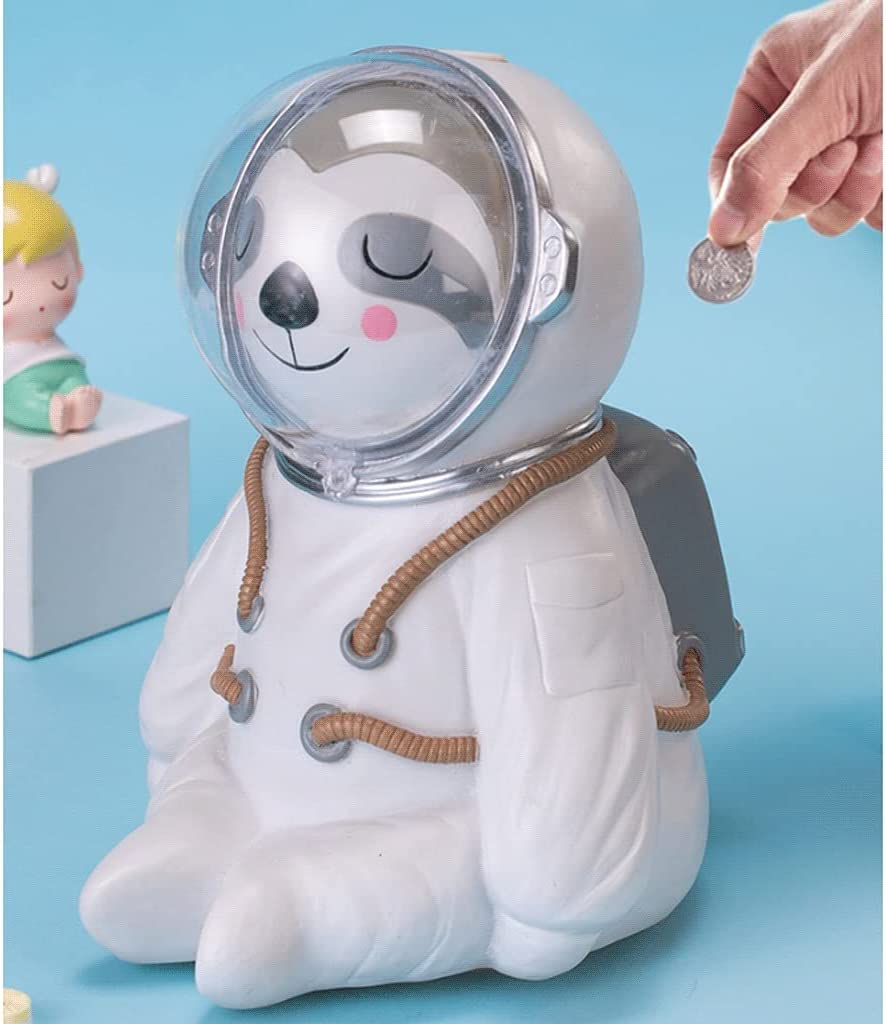 Skarbonka, ozdobna skarbonka Kreatywna skarbonka dla dzieci Lenistwo i pies Money Bank Żywica Kształt Spaceman Moneta Dekoracja domu Zabawny prezent Skarbonka dla chłopca Skarbonka dla dorosłych (kolo