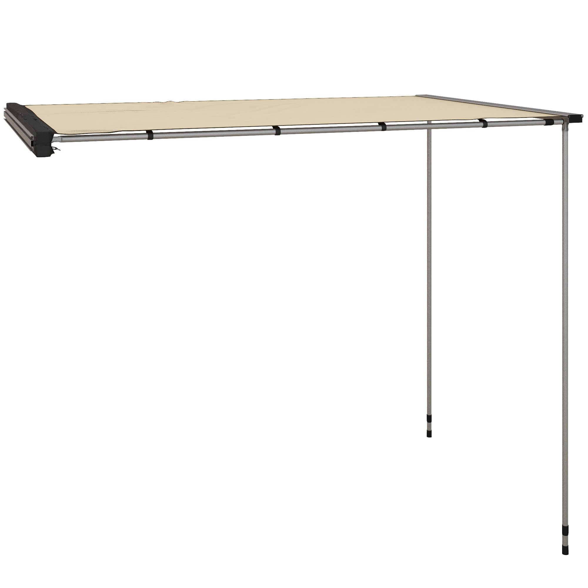 Tendalino da Tetto Auto Laterale e Impermeabile con Altezza Regolabile 2.5x1.6 m colore Cachi - 0KKAM384