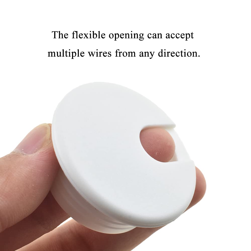 Snapklik.com : 2Pcs 15Inch/38mm White ABS Plastic U-Shaped Desk Grommet ...