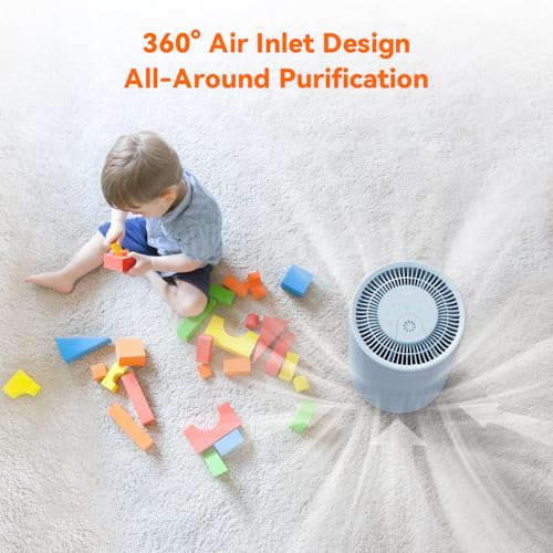 AIRROMI Air Purifier for Bedroom with HEPA 3-in-1 Filter, Pet Air Purifier for Home Cat Pee Smell, C