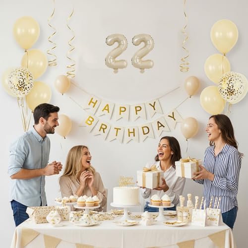 Image of TONIFUL 20 Pcs Number Balloon 2 Set 16 Inch Caramel 0-9 Numbers Balloons | Small Custom Digital Mylar Foil Ballons for Boho Birthday Engagement Graduation Anniversary Baby Shower Party Decorations
