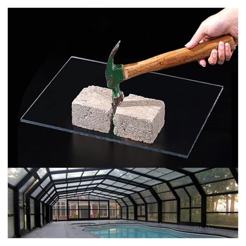 Planchas Transparentes de Tejados Policarbonato, Resistentes al Viento Prueba Roedores Desgaste para Jardines Semilleros Principios Temporada Patios(0.8x3m/2.62x9.8ft)