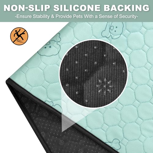 Image of Washable Pee Pads for Dogs 2 Pack, Reusable Waterproof Leak-Proof Puppy Training Pads, Super Absorbent Non-Slip Dog Whelping Pads for Crate, Playpen, Bed & Floor (18 inchx24 inch Green)