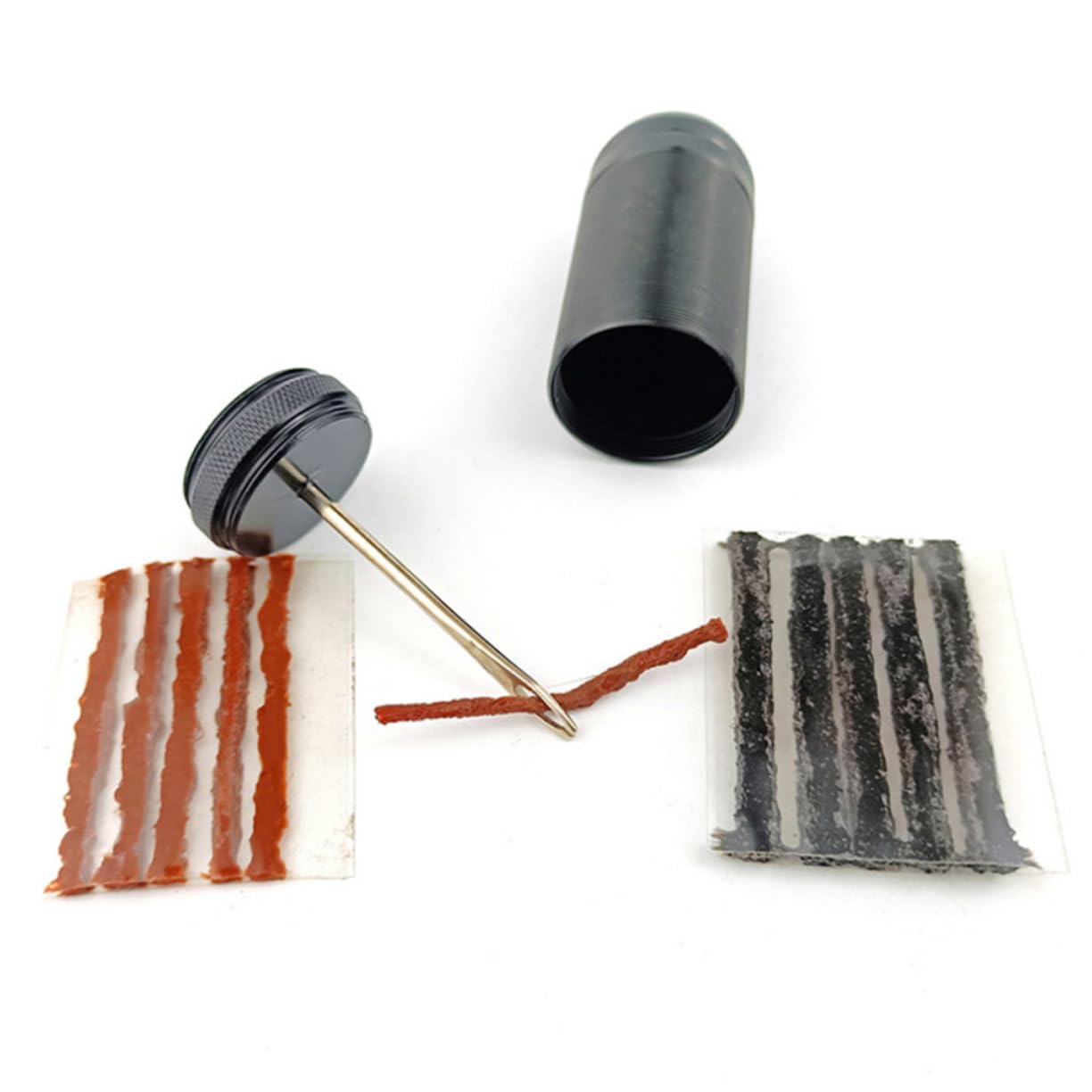 ifundom 1Set Tubeless Tire Repair Kit Portable Emergency Puncture Repair Tool for Bicycle Includes Repair Strips for Bike Tire Maintenance