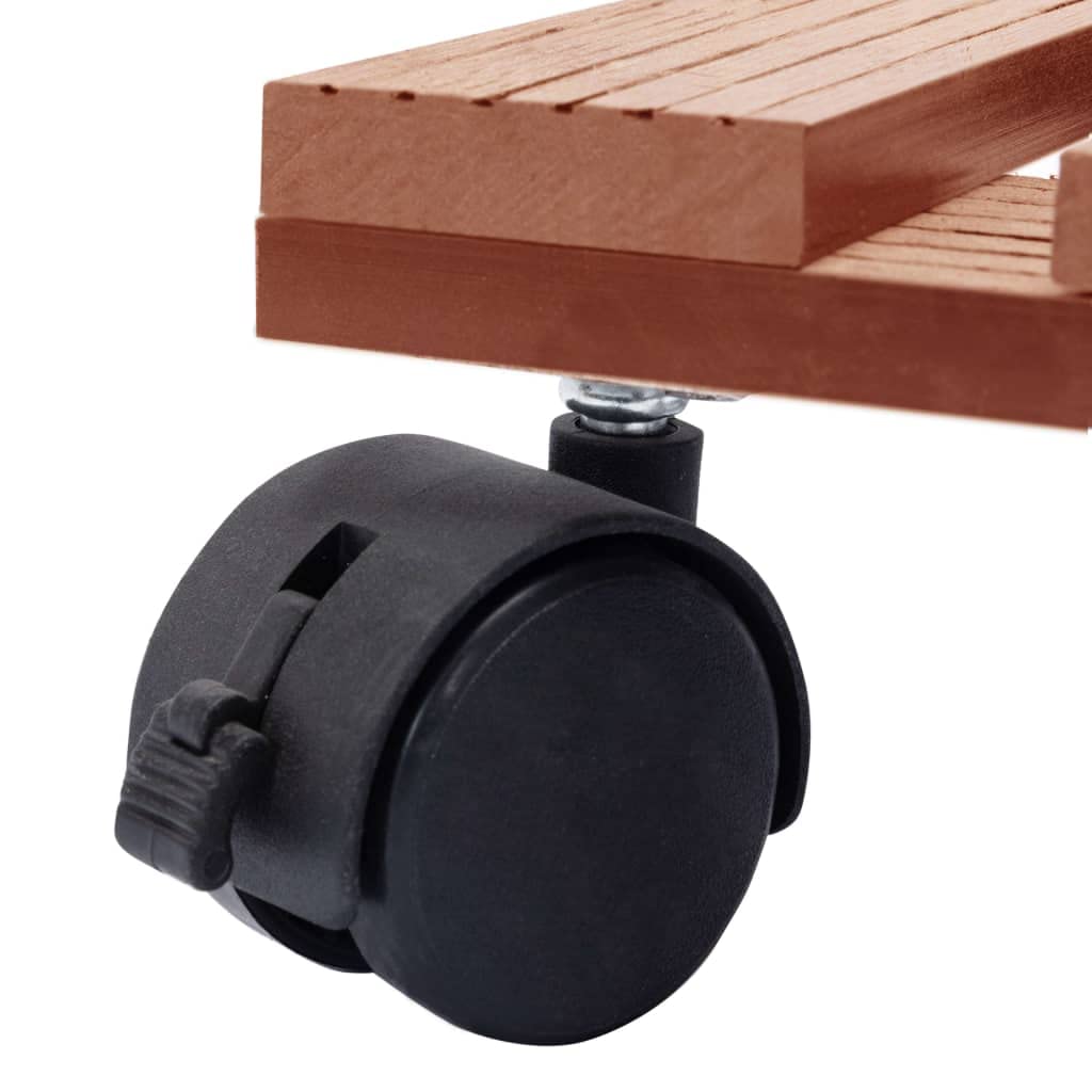 Carrelli Portavasi 2 Pezzi Marroni 30x30x7,5 cm WPC