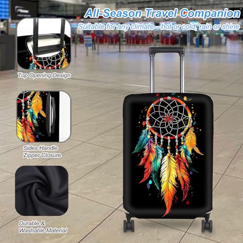 Luggage Cover Protector for 30-32 Inch Suitcases, TSA Approved Elastic Travel Suitcase Covers, Anti-Scratch Washable Luggage Sleeve for Carry On & Checked Bags, Dream Catcher3
